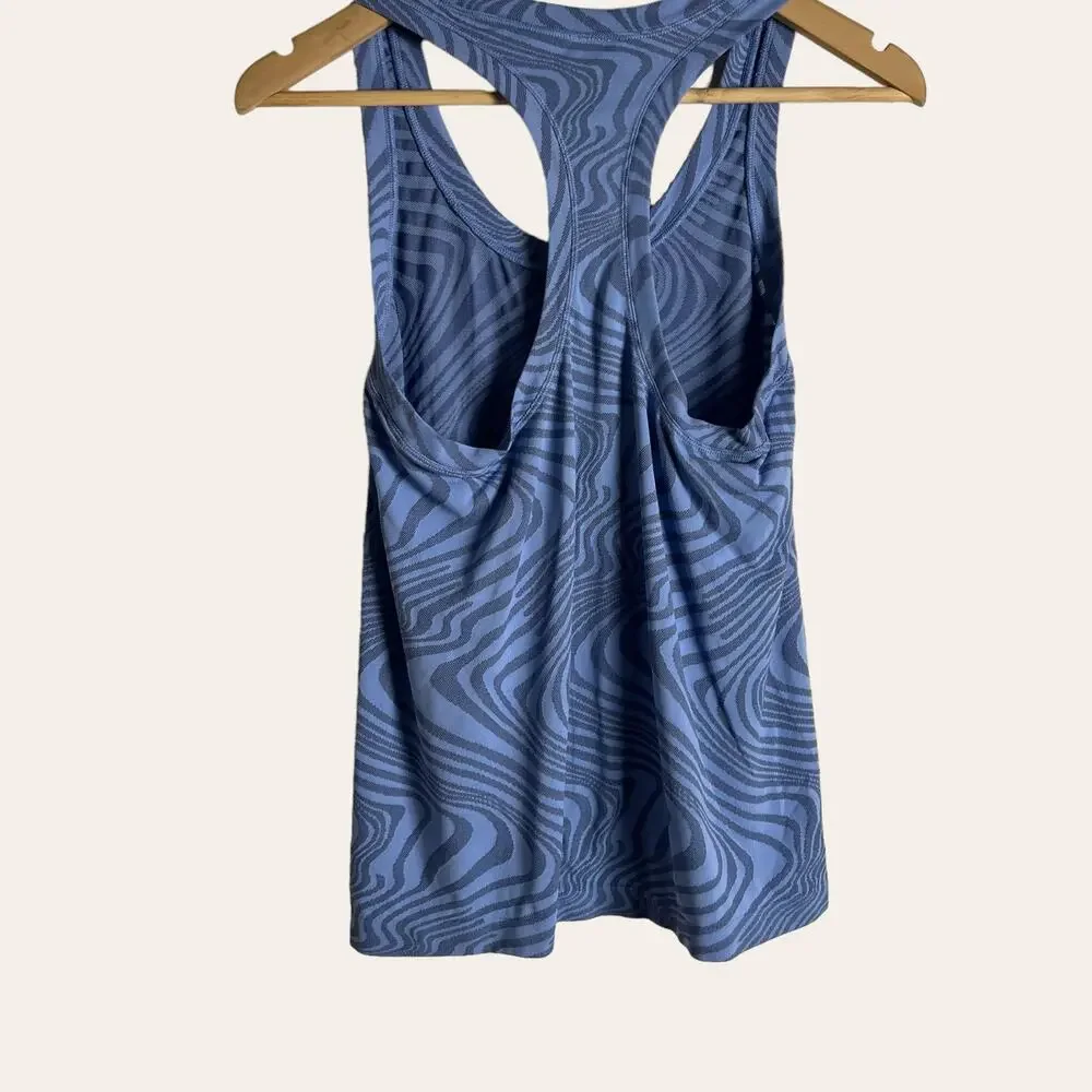 Athleta Blue Momemtum Space Dye Racerback Workout Tank Top Size S